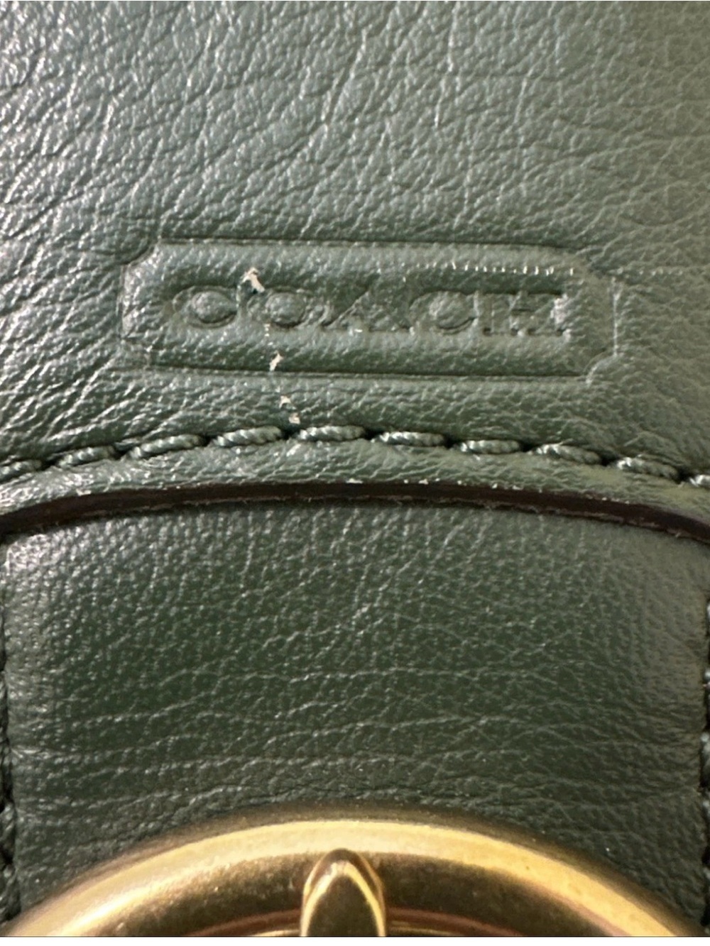 Coach Campbell Forest Green Buttery Leather Purse Satchel Handbag Very Good Cond - Picture 13 of 14